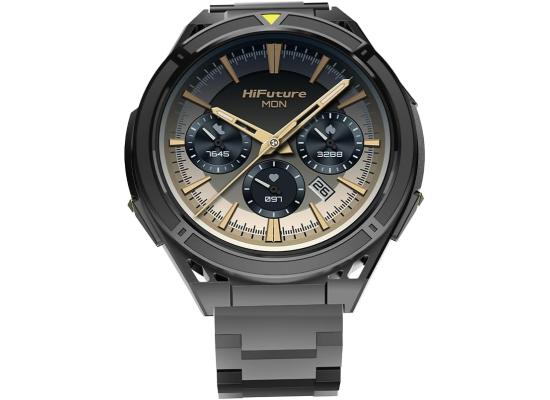 HiFuture ACTIVE Smartwatch with Dual Band GPS, 1.43" AMOLED Display, 7-Day Battery Life, Sleep & Heart Rate Health Tracking, IP68 Waterproof for Men & Women - Black & Yellow